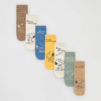 Reserved - Set de 7 perechi de șosete Snoopy - Ivory