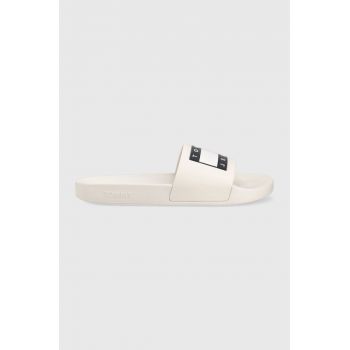 Tommy Jeans papuci POOL SLIDE ESS barbati, culoarea negru, EM0EM01191 ieftini de firma originali