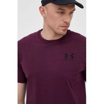 Under Armour tricou barbati, culoarea violet, cu imprimeu, 1326799 de firma original