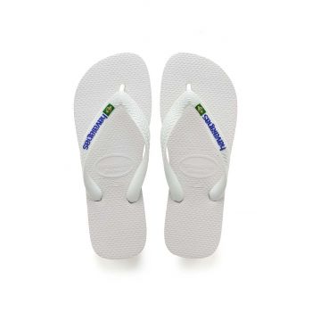 Havaianas slapi copii BRASIL LOGO culoarea alb