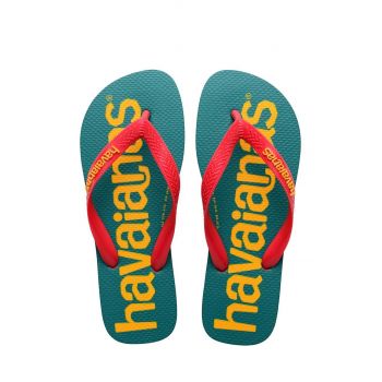 Havaianas slapi copii LOGOMANIA culoarea turcoaz de firma originali