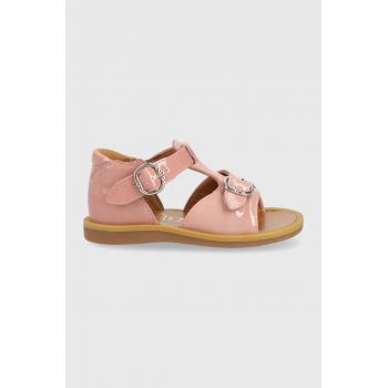 Pom D'api sandale din piele pentru copii culoarea roz de firma originale