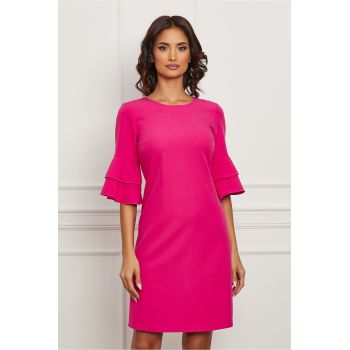 Rochie Moze fucsia cu maneci clopot