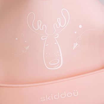 Baveta din silicon Skiddou Smekke Keep Pink