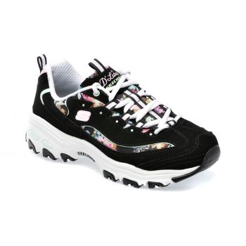 Pantofi SKECHERS negri, D LITES, din piele ecologica