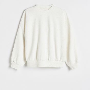 Reserved - Bluză sport cu broderie - Ivory