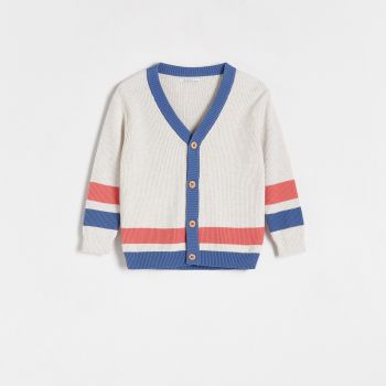 Reserved - Cardigan în dungi - Ivory