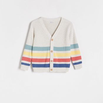 Reserved - Cardigan în dungi - Ivory