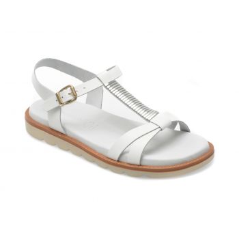 Sandale SALAMANDER albe, 54801, din piele naturala