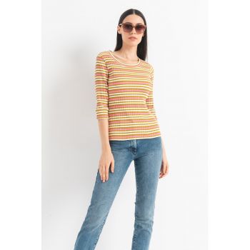 Bluza in dungi cu maneci 3/4
