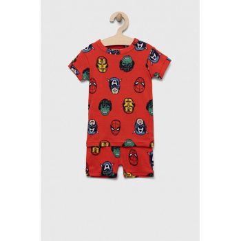 GAP pijamale de bumbac pentru copii x Marvel culoarea rosu, modelator