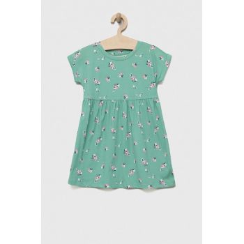 GAP rochie din bumbac pentru copii culoarea verde, mini, evazati