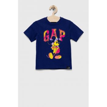 GAP tricou de bumbac pentru copii x Disney culoarea albastru marin, cu imprimeu