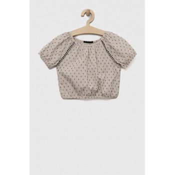 Sisley bluza de bumbac pentru copii culoarea bej de firma originala