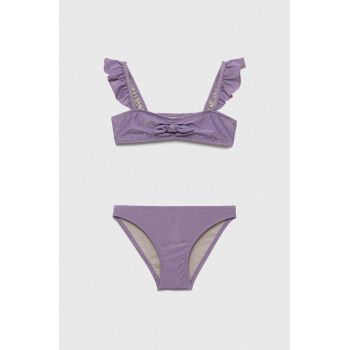 United Colors of Benetton costum de baie pentru copii din două piese culoarea violet ieftin