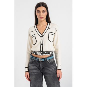 Cardigan crop din amestec de lana