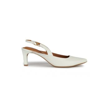 Pantofi slingback de piele cu varf ascutit