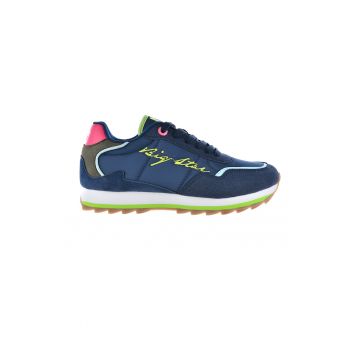 Pantofi sport cu model colorblock si broderie logo