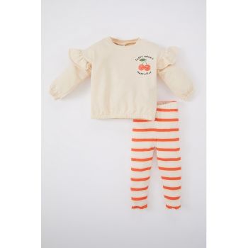 Set de bluza sport cu imprimeu si colanti - 2 piese