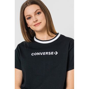 Tricou de bumbac cu broderie logo