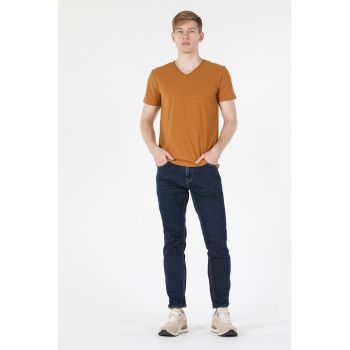 Tricou de bumbac cu decolteu in V 621310