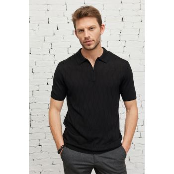 Tricou polo tricotat