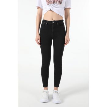 Blugi skinny cu talie inalta