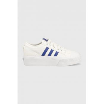 adidas Originals teniși Nizza Platform HQ1909 femei, culoarea alb HQ1909-WHT/SELUBL