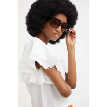 Answear Lab bluza culoarea alb