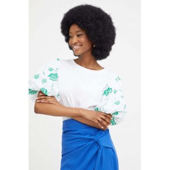 Answear Lab bluza culoarea alb