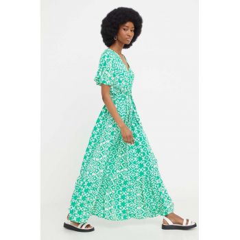 Answear Lab rochie culoarea verde, maxi, evazati