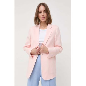 BOSS sacou de in culoarea roz, un singur rand de nasturi, neted