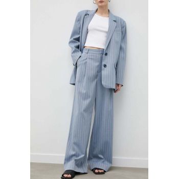 Gestuz pantaloni femei, lat, high waist