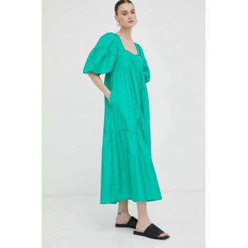 Gestuz rochie culoarea verde, midi, oversize