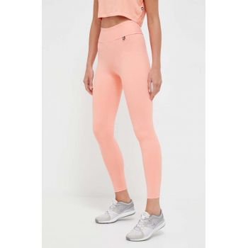 LaBellaMafia leggins de antrenament Go On culoarea portocaliu, neted