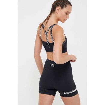LaBellaMafia top și pantaloni scurți de antrenament Waves culoarea negru