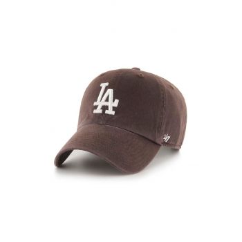 47brand șapcă de baseball din bumbac Mlb Los Angeles Dodgers culoarea maro, cu imprimeu