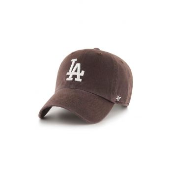 47brand șapcă de baseball din bumbac MLB Los Angeles Dodgers culoarea maro, cu imprimeu B-NLRGW12GWS-BWA ieftina