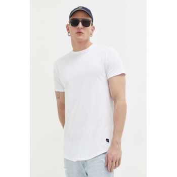 Hollister Co. tricou din bumbac culoarea alb, neted