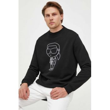 Karl Lagerfeld bluza barbati, culoarea negru, cu imprimeu