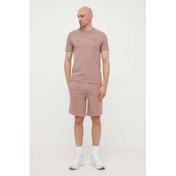 Lyle & Scott pantaloni scurti din bumbac culoarea roz ieftini