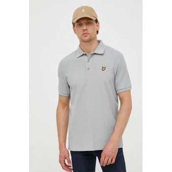 Lyle & Scott tricou polo barbati, culoarea gri, neted