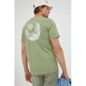 Mustang tricou din bumbac culoarea verde, cu imprimeu