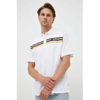 Pepe Jeans polo de bumbac culoarea alb, cu imprimeu