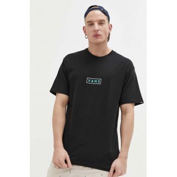 Vans tricou din bumbac culoarea negru, cu imprimeu