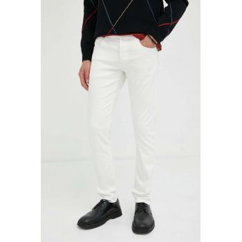 G-Star Raw jeansi 3301 barbati, culoarea alb de firma originali