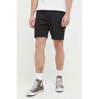 Hollister Co. pantaloni scurti barbati, culoarea negru