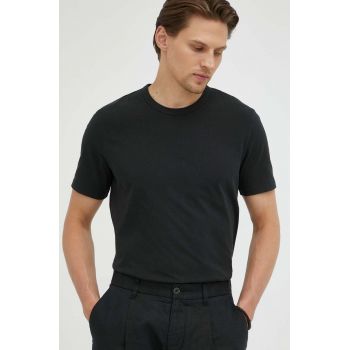 Marc O'Polo tricou din bumbac culoarea negru, neted de firma original