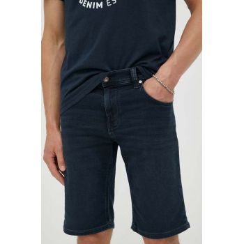 Mustang pantaloni scurti jeans barbati, culoarea albastru marin