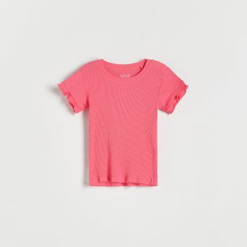 Reserved - Tricou din tricot striat - Roz